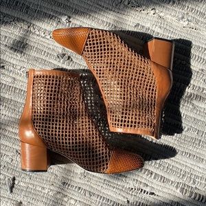 Schutz Woven Leather Booties